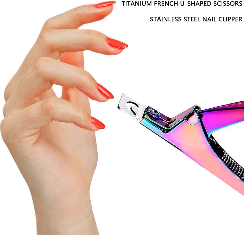 Professional Acrylic False Nail Clippers for Acrylic Nails Rainbow