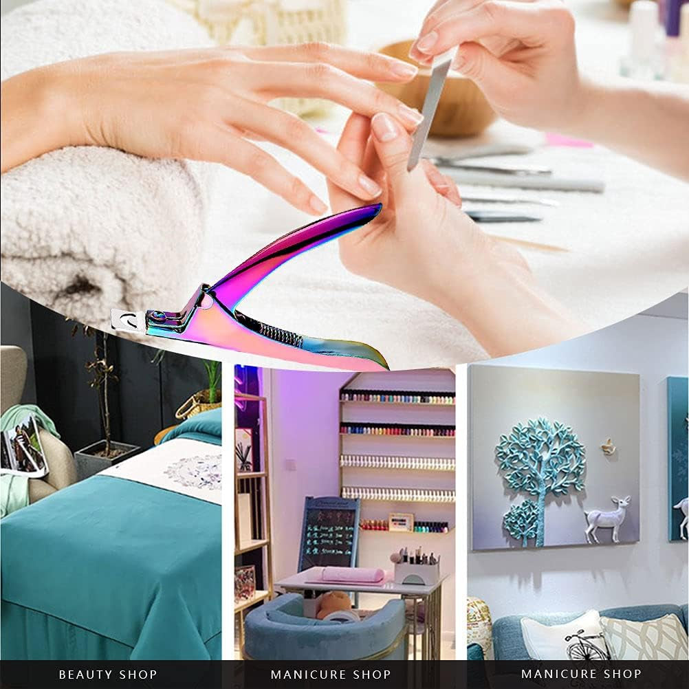 Professional Acrylic False Nail Clippers for Acrylic Nails Rainbow