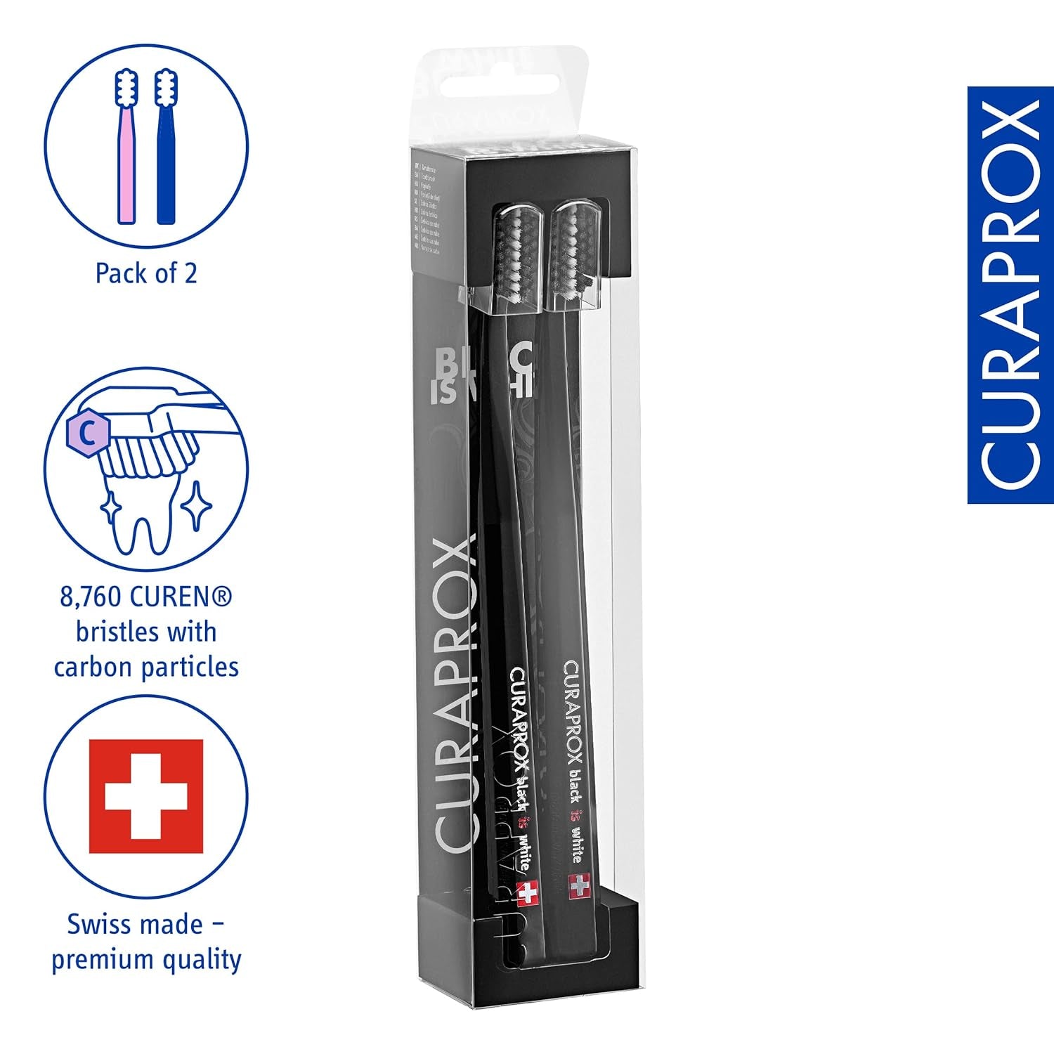 Toothbrush Duo, Black and Black, 2-Pack, Whitening-Friendly