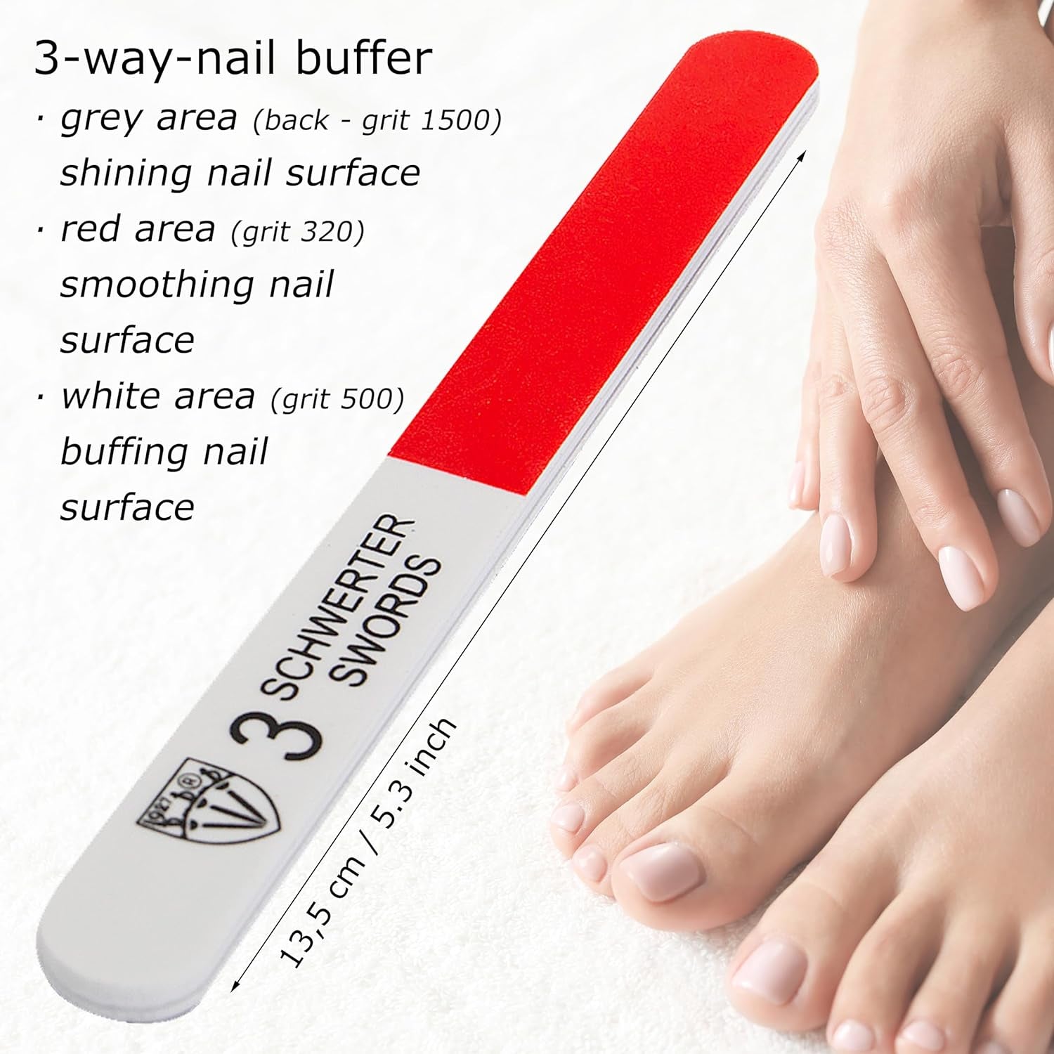 - Sapphire Metal Nail File Set 2 Pieces with 1 PIECE 3-Way Nail Buffer – Nail Care Made in Solingen/Germany