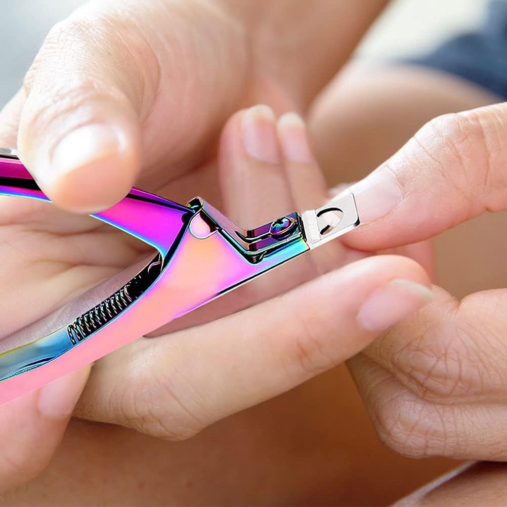 Professional Acrylic False Nail Clippers for Acrylic Nails Rainbow